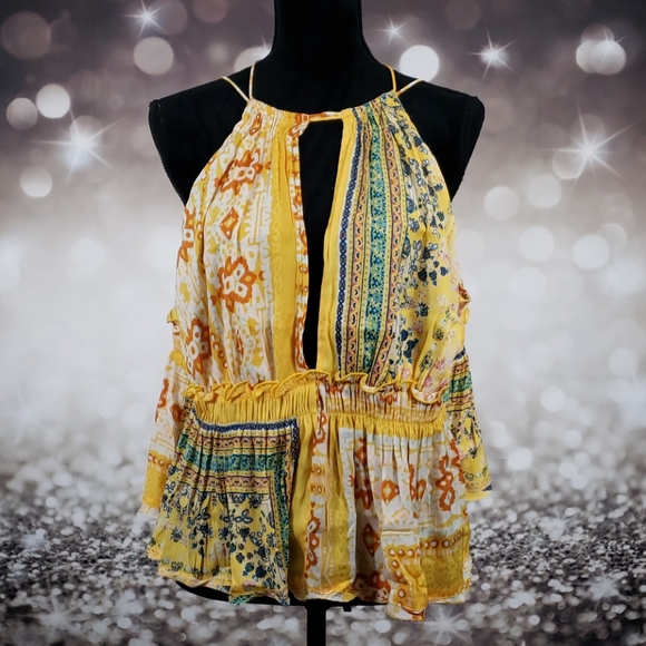 Free People Tops - NWT Free People Sunshine Bellini Patchwork Tank